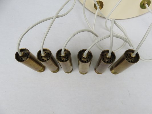 Brass and Glass Cascading Ceiling Lamp, 1960s-EY-554750