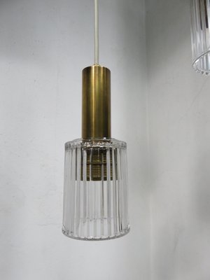 Brass and Glass Cascading Ceiling Lamp, 1960s-EY-554750