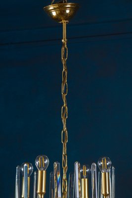 Brass and Glass Chandelier, Italy, attributed to Gaetano Sciolari, 1960s-MBH-1436483