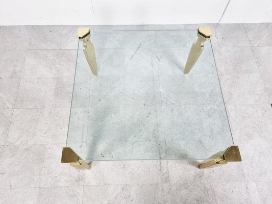 Brass and Glass Coffee Table, 1970s-IRH-1293993