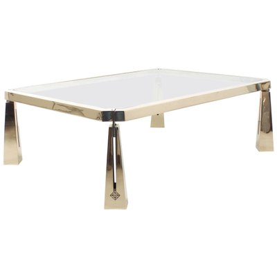 Brass and Glass Coffee Table by Peter Ghyczy-QT-1263371