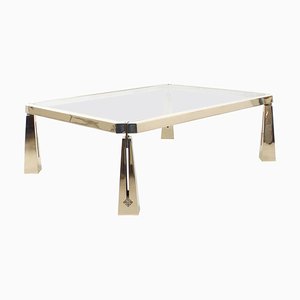 Brass and Glass Coffee Table by Peter Ghyczy-QT-1263371