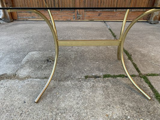 Brass and Glass Dining Table, Italy 1970-OXJ-1238809