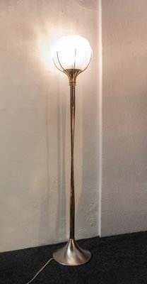 Brass and Glass Floor Lamp by Angelo Brotto for Esperia Italia, 1960s-VCV-1003639