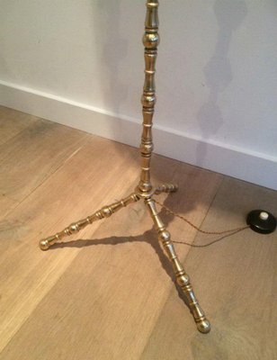 Brass and Glass Floor Lamp in the style of Maison Baguès, 1960s-BA-1365706