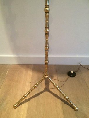 Brass and Glass Floor Lamp in the style of Maison Baguès, 1960s-BA-1365706