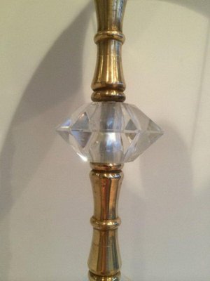 Brass and Glass Floor Lamp in the style of Maison Baguès, 1960s-BA-1365706