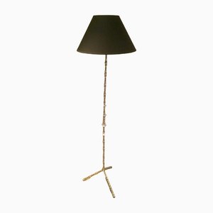 Brass and Glass Floor Lamp in the style of Maison Baguès, 1960s-BA-1365706