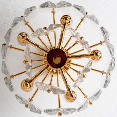 Brass and Glass Flush Mount attributed to J. T. Kalmar for Kalmar, Austria, 1970s-VDW-1395277