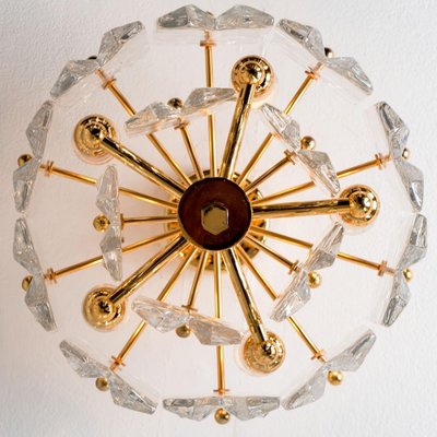 Brass and Glass Flush Mount attributed to J. T. Kalmar for Kalmar, Austria, 1970s-VDW-1395277