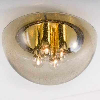 Brass and Glass Flush Mount in Mushroom Shape from Limburg, 1970s-VDW-1407639