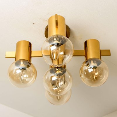 Brass and Glass Light Fixtures in the Style of Jakobsson, 1960s, Set of 2-VDW-885997