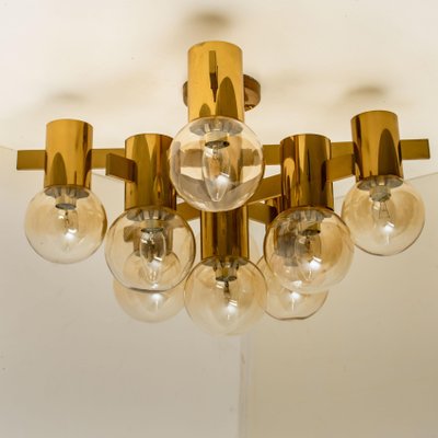 Brass and Glass Light Fixtures in the Style of Jakobsson, 1960s, Set of 3-VDW-988128