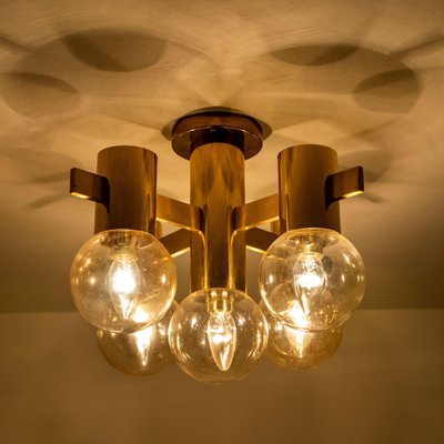 Brass and Glass Light Fixtures in the Style of Jakobsson, 1960s, Set of 3-VDW-988128