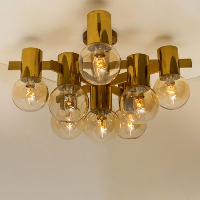 Brass and Glass Light Fixtures in the Style of Jakobsson, 1960s, Set of 3-VDW-988128