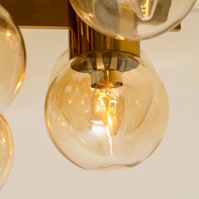 Brass and Glass Light Fixtures in the Style of Jakobsson, 1960s, Set of 3-VDW-988128