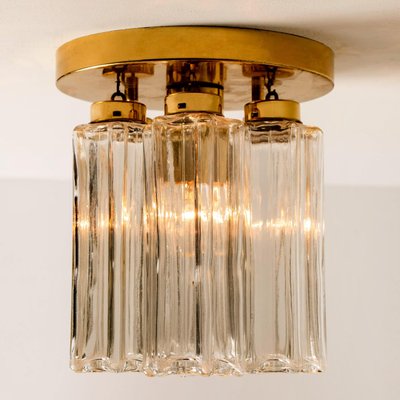 Brass and Glass Lights Ceiling Fixtures from Limburg Glashütte, 1970s, Set of 2-VDW-1271693