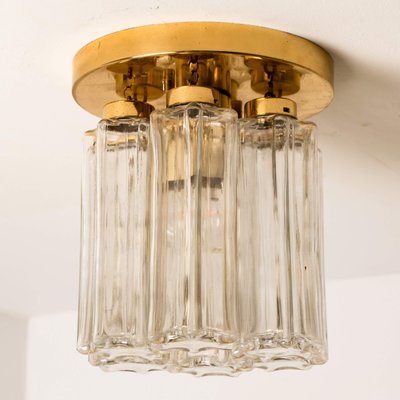 Brass and Glass Lights Ceiling Fixtures from Limburg Glashütte, 1970s, Set of 2-VDW-1271693