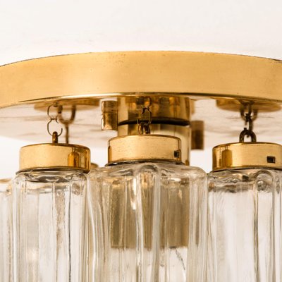 Brass and Glass Lights Ceiling Fixtures from Limburg Glashütte, 1970s, Set of 2-VDW-1271693