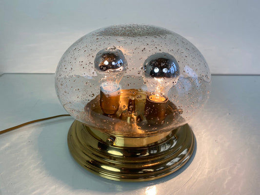 Brass and Glass Mushroom Flush Mount from Limburg, 1970s