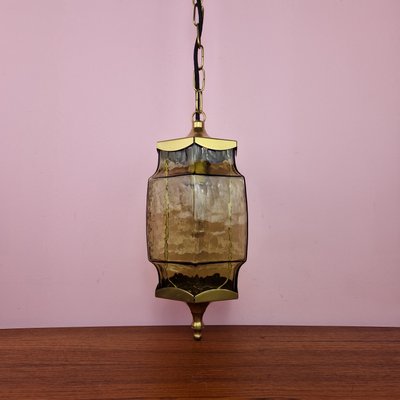 Brass and Glass Pendant Lamp from Høvik Verk, 1960s-ZPB-1717990