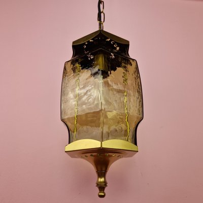 Brass and Glass Pendant Lamp from Høvik Verk, 1960s-ZPB-1717990