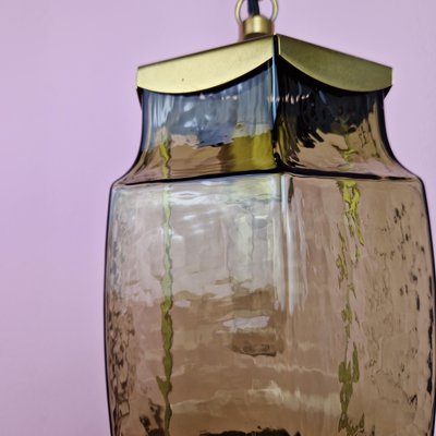 Brass and Glass Pendant Lamp from Høvik Verk, 1960s-ZPB-1717990