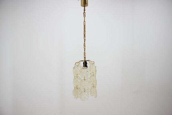 Brass and Glass Pendant Lamp from Zelezny Brod, 1970s-TZ-555928