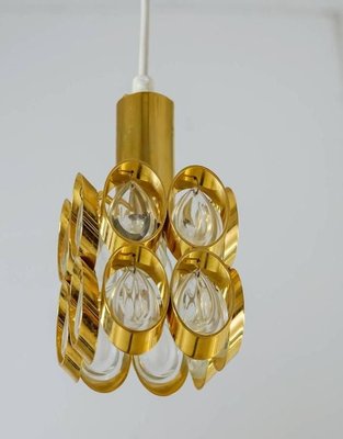 Brass and Glass Pendant Lamps, Austria, 1950s, Set of 2-VLZ-632039