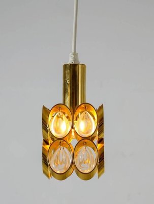 Brass and Glass Pendant Lamps, Austria, 1950s, Set of 2-VLZ-632039