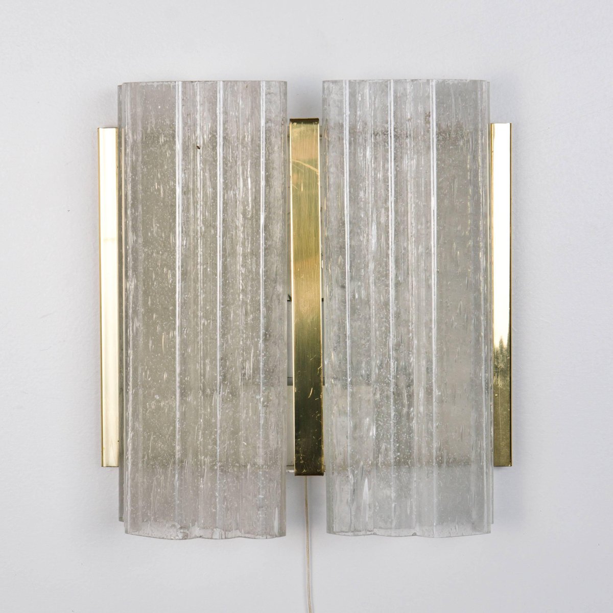 Brass and Glass Sconces from Doria, 1960s, Set of 2