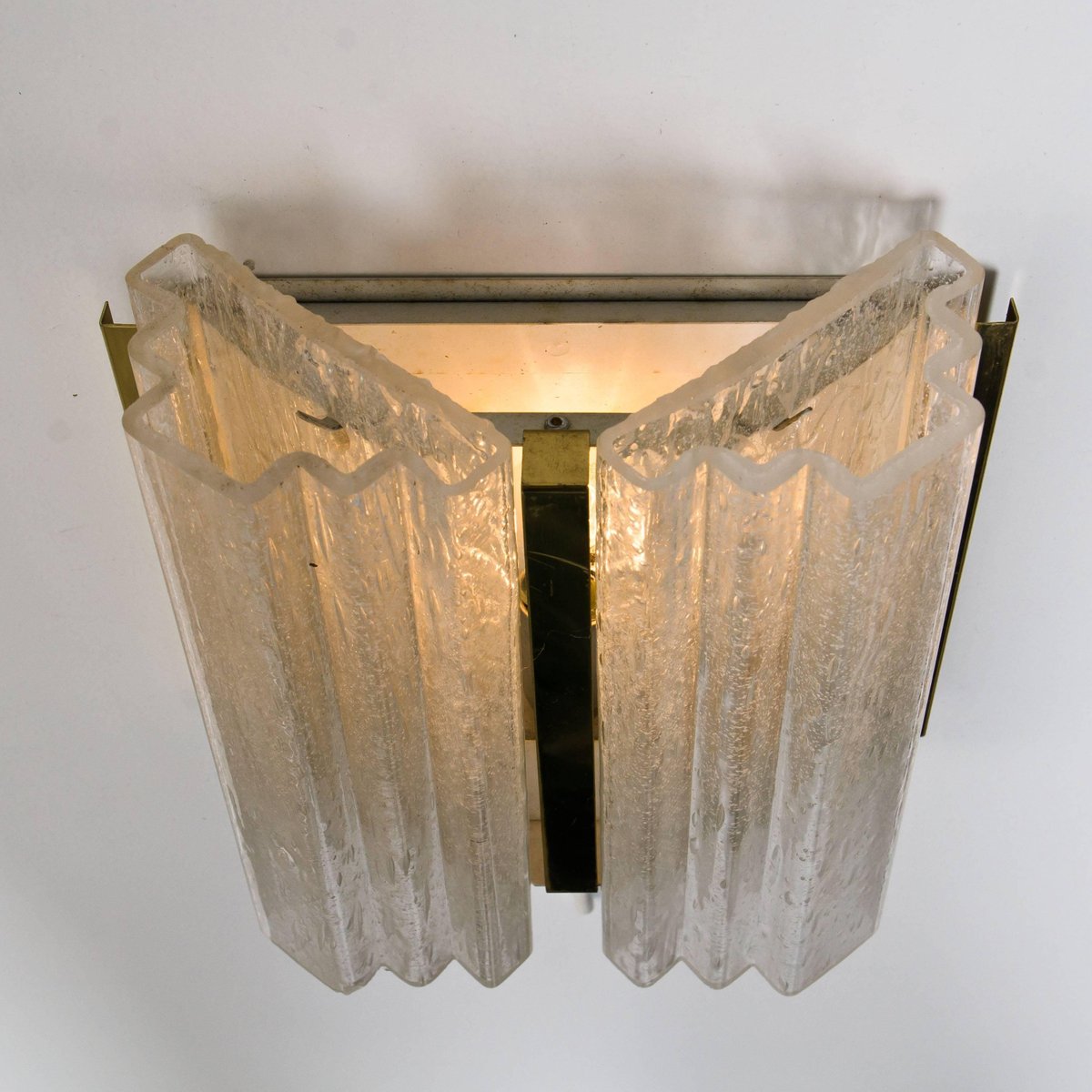 Brass and Glass Sconces from Doria, 1960s, Set of 2