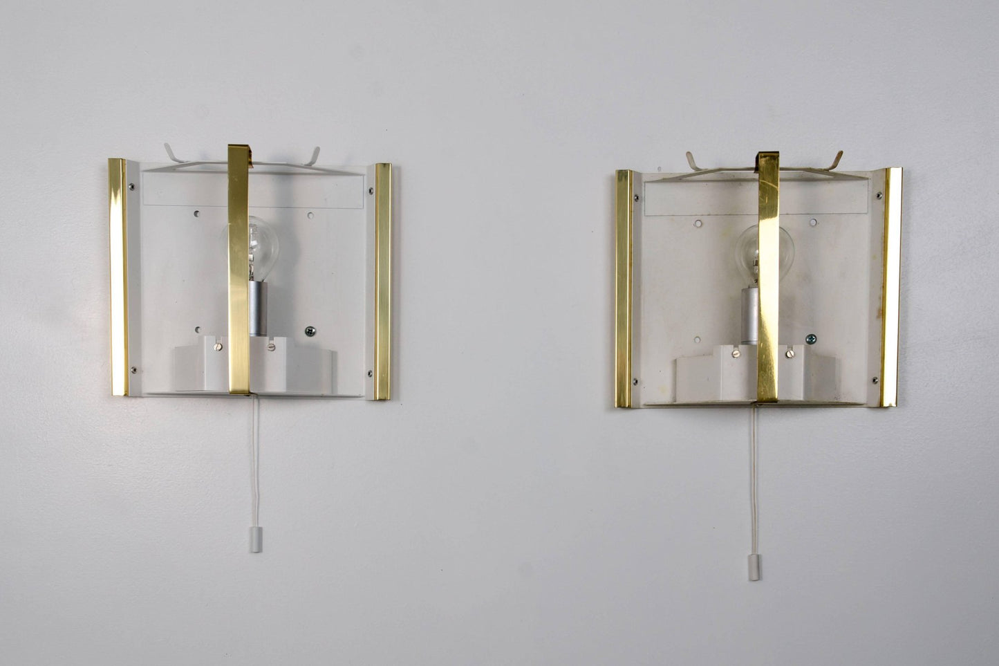 Brass and Glass Sconces from Doria, 1960s, Set of 2