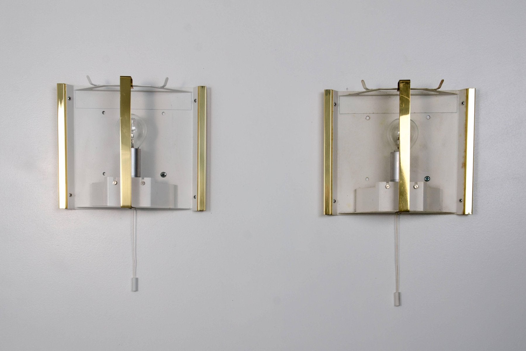 Brass and Glass Sconces from Doria, 1960s, Set of 2