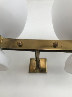 Brass and Glass Sconces from Stilnovo, Italy, 1950s, Set of 2-CC-1647368