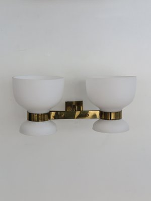 Brass and Glass Sconces from Stilnovo, Italy, 1950s, Set of 2-CC-1647368