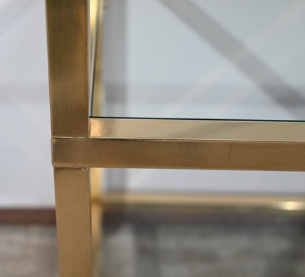 Brass and Glass Shelf in the style of Pierre Vandel, 1970s-RVK-1751708