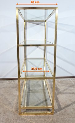 Brass and Glass Shelf in the style of Pierre Vandel, 1970s-RVK-1751708