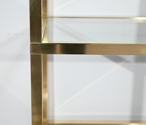 Brass and Glass Shelf in the style of Pierre Vandel, 1970s-RVK-1751708