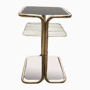 Brass and Glass Side Table, Italy, 1970s-OXJ-1445131