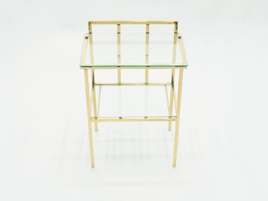 Brass and Glass Side Tables Attributed to Marc Duplantier, 1960s, Set of 2-YJA-709286