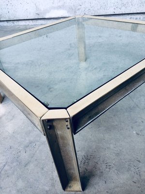 Brass and Glass Square Coffee Table by Peter Ghyczy, 1970s-RQV-841206