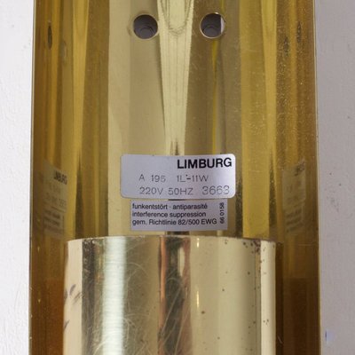 Brass and Glass Wall Light or Sconce from Glashütte Limburg, 1970s-VLZ-632126