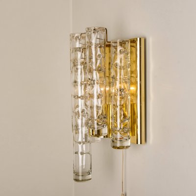 Brass and Glass Wall Lights by Doria Leuchten Germany, 1960s, Set of 2-VDW-619071