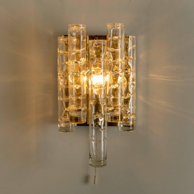 Brass and Glass Wall Lights by Doria Leuchten Germany, 1960s, Set of 2-VDW-619071