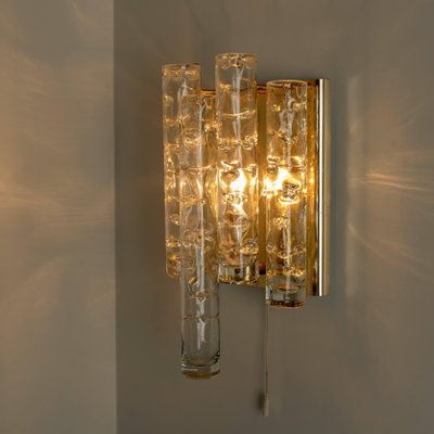 Brass and Glass Wall Lights by Doria Leuchten Germany, 1960s, Set of 2-VDW-619071