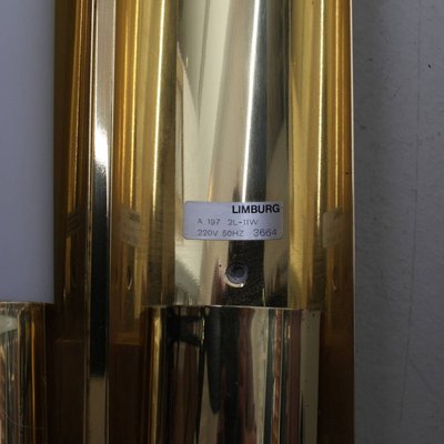 Brass and Glass Wall Lights or Sconces from Glashütte Limburg, 1970s, Set of 2-VLZ-632127