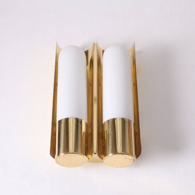 Brass and Glass Wall Lights or Sconces from Glashütte Limburg, 1970s, Set of 2-VLZ-632127