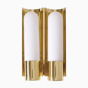 Brass and Glass Wall Lights or Sconces from Glashütte Limburg, 1970s, Set of 2-VLZ-632127