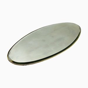 Brass and Ground Mirror Oval Tray, 1950s-YUW-1776394